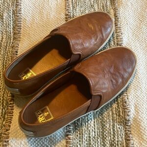 FRYE Cognac Brown Leather Slip On Comfort Loafers Women’s 6.5